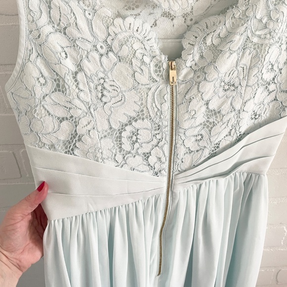 Ted Baker London Mini Dress Formal Gown Lace Flowy Bow Preppy Coquette Retro M - Picture 10 of 16